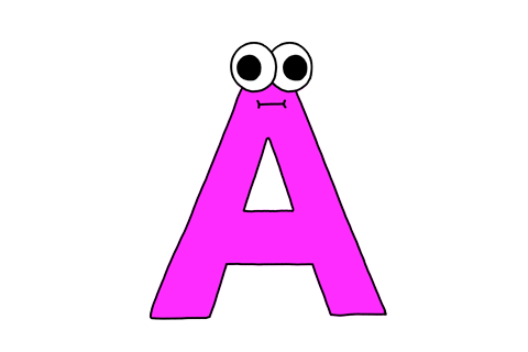 Animated letter A with Ukraine flag